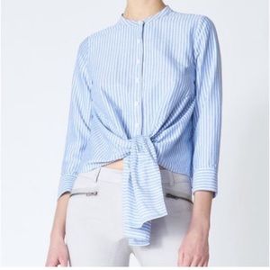 Veronica Beard Wilder Button Up Tie Front Shirt size 2 NWOT